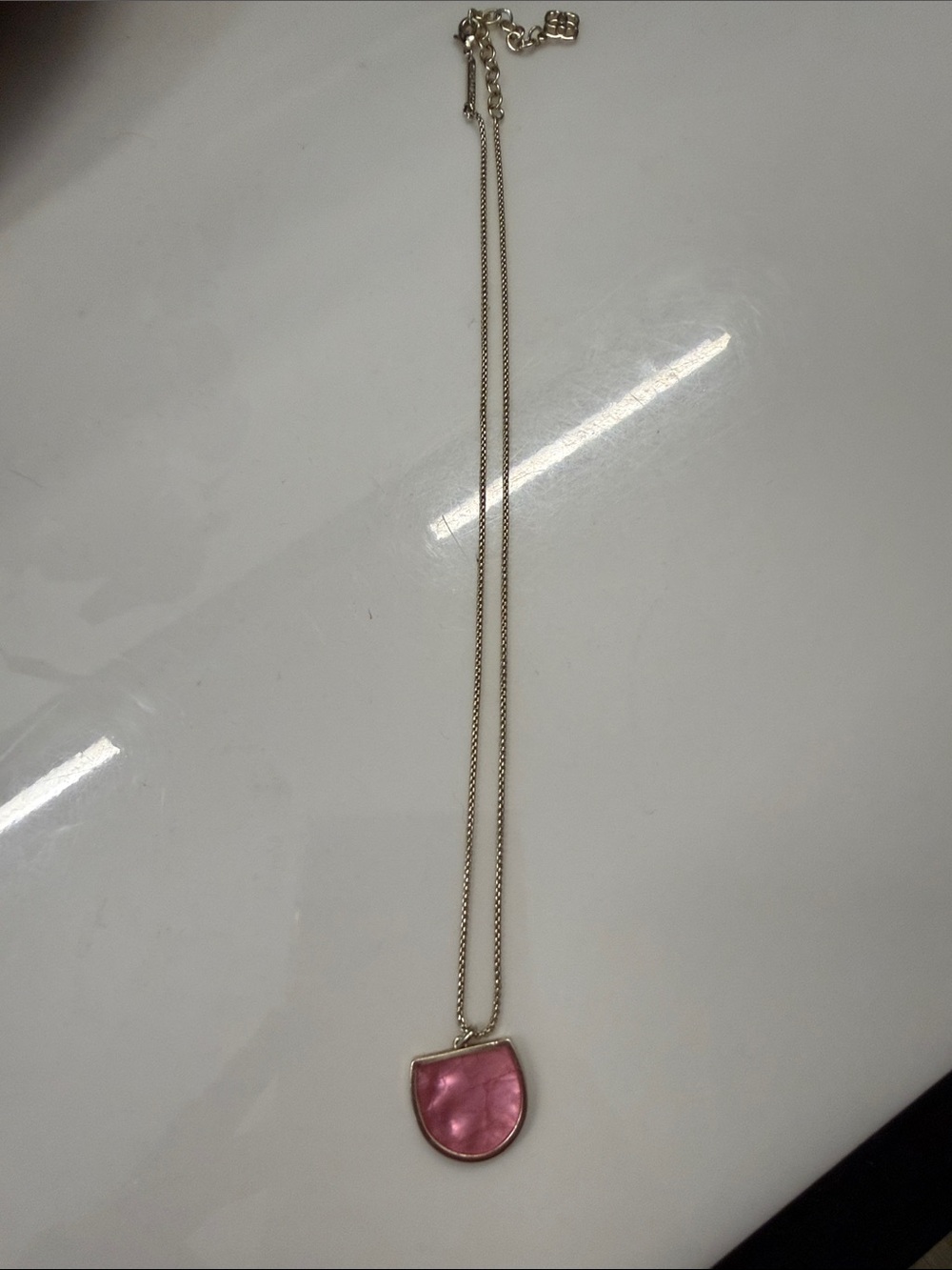 Kendra Scott Pink Shell Pendant Necklace in Gold-Tone